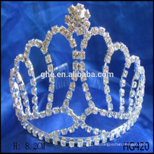 Crown tiaras Kristall Rhinestone Hochzeit Haare Zubehör hohe Runde Krone beliebte Festzug Kronen